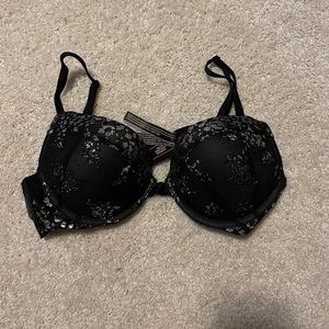 Victoria’s Secret Black Lace Bombshell Bra, 34B